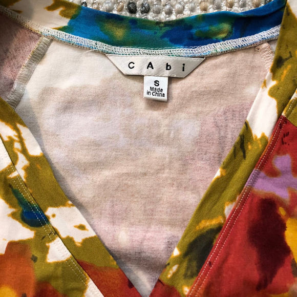 CAbi Faux Wrap 3/4 Sleeve Floral Blouse - Picture 5 of 5